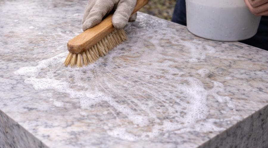Comment nettoyer une tombe en marbre jauni ?