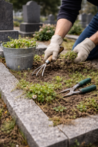 Désherbage naturel des tombes : méthodes autorisées et efficaces