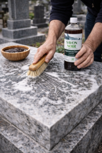 Nettoyer une tombe sans produits chimiques ?