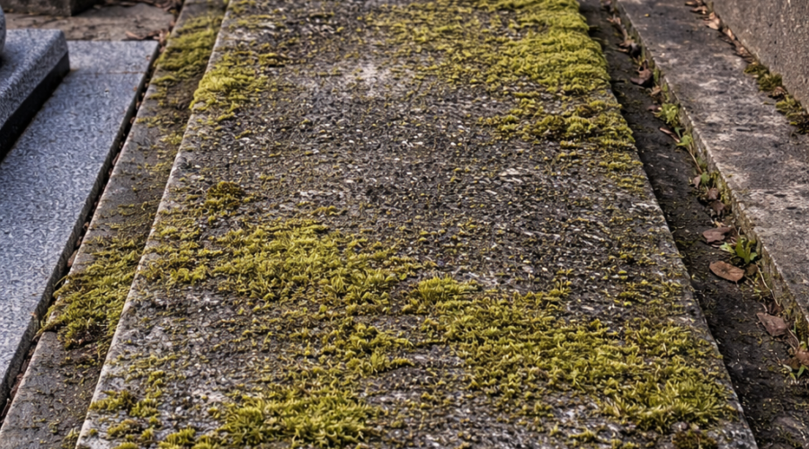 Pierre tombale noire ou verdie : que faire